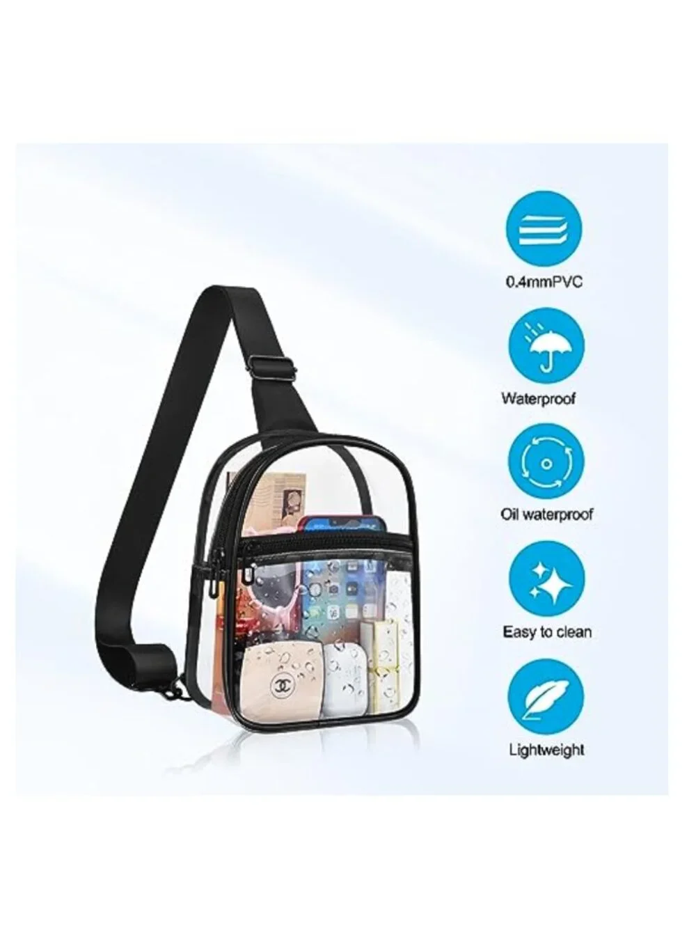 Clear Crossbody Bag Stadium Approved PVC